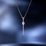 Sleek Elongated Diamond Necklace