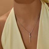 Sleek Elongated Diamond Necklace