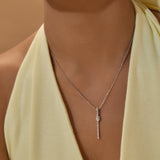 Sleek Elongated Diamond Necklace