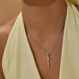 Sleek Elongated Diamond Necklace