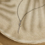 Sleek Elongated Diamond Necklace