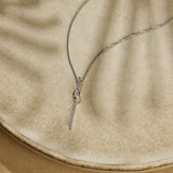 Sleek Elongated Diamond Necklace