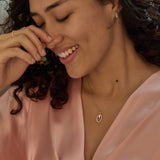 Oval Diamond Halo Necklace