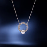 Halo Pearl Diamond Necklace