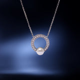 Halo Pearl Diamond Necklace