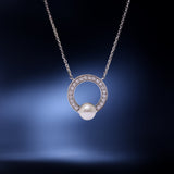 Halo Pearl Diamond Necklace