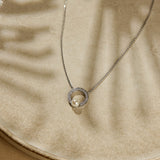 Halo Pearl Diamond Necklace