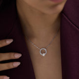 Halo Pearl Diamond Necklace