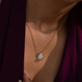 Soft Diamond Petal Necklace