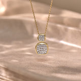 Duo Cushion Diamond Necklace