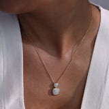 Duo Cushion Diamond Necklace