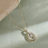 Diamond Halo Drop Necklace