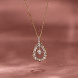 Diamond Halo Drop Necklace