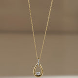 Golden Drop Diamond Necklace