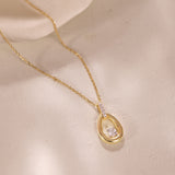 Golden Drop Diamond Necklace