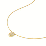 Oval Disc Diamond Necklace