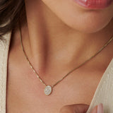 Oval Disc Diamond Necklace