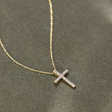 Cross Baguette Diamond Necklace