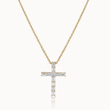 Cross Baguette Diamond Necklace