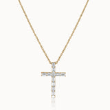 Cross Baguette Diamond Necklace