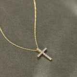 Cross Baguette Diamond Necklace