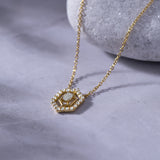 Radiant Halo Diamond Necklace