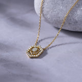 Radiant Halo Diamond Necklace