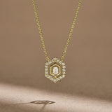 Radiant Halo Diamond Necklace