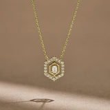 Radiant Halo Diamond Necklace