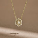 Radiant Halo Diamond Necklace