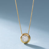 Round Diamond Cluster Necklace