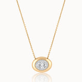 Oval Diamond Cluster Necklace