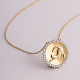 Poised Cat Diamond Necklace