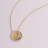 Poised Cat Diamond Necklace