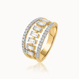 Wide Baguette Diamond Band, 14K Gold Vermeil, 3/4 ct Lab Grown Diamond-3