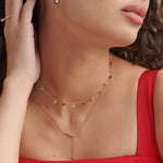 Diamond Lariat Necklace, 14K Gold Vermeil, 1/8 ct Lab Grown Diamond-2