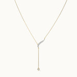 Diamond Lariat Necklace, 14K Solid Gold, 1/8 ct Lab Grown Diamond-3