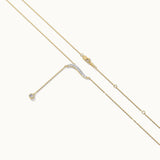 Diamond Lariat Necklace, 14K Solid Gold, 1/8 ct Lab Grown Diamond-7