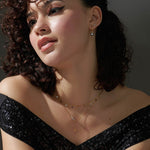 Diamond Lariat Necklace, 14K Solid Gold, 1/8 ct Lab Grown Diamond-5