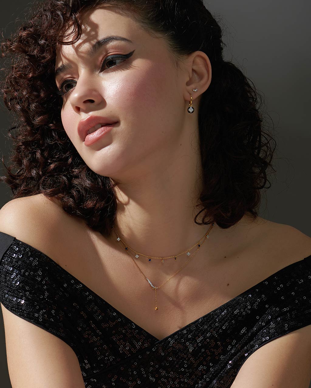 Diamond Lariat Necklace, 14K Gold Vermeil, 1/8 ct Lab Grown Diamond-5