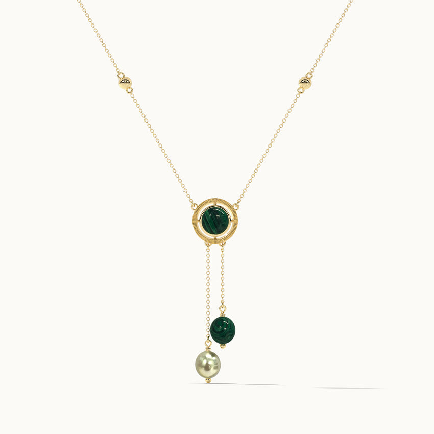 Harmony Pearl Malachite Necklace