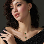 Harmony Pearl Malachite Necklace, 14K Solid Gold-5
