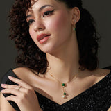 Harmony Pearl Malachite Necklace, 14K Solid Gold-5