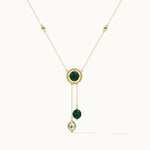 Harmony Pearl Malachite Necklace, 14K Solid Gold-3