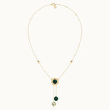 Harmony Pearl Malachite Necklace, 14K Solid Gold-8
