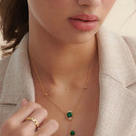 Harmony Pearl Malachite Necklace, 14K Solid Gold-2