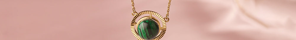 Harmony Pearl Malachite Necklace, 14K Solid Gold-1
