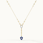 Shield Diamond Lariat Necklace, 14K Gold Vermeil, 1/5 ct Lab Grown Diamond-3