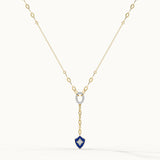 Shield Diamond Lariat Necklace, 14K Gold Vermeil, 1/5 ct Lab Grown Diamond-3