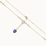Shield Diamond Lariat Necklace, 14K Gold Vermeil, 1/5 ct Lab Grown Diamond-8